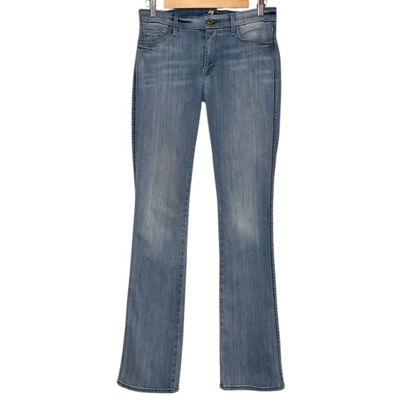 7 for All Mankind Blue Denim Stretch Skinny Bootcut Jeans - Picture 1 of 5